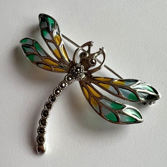 Dragonfly Brooch Libelula Grisada